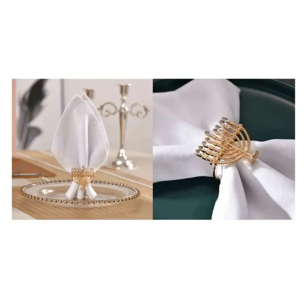Brand New Set of 4 Menorah Hanukkah Napkin Rings, Hanukkah Hostess Gift, Festiva